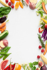 Healthy fresh food background raw organic vegetables