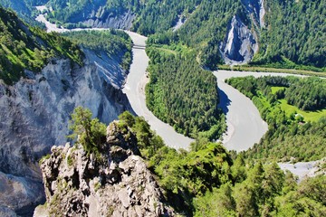 Fototapeta na wymiar Rheinschlucht bei Flims, Graubünden
