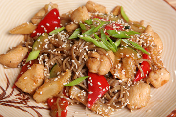 WOK noodles with fish