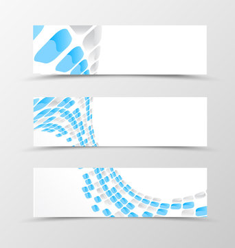 Set of banner wave design