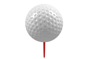View of a white golf ball