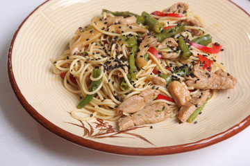 Chinese noodles with pork