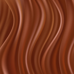 Abstract chocolate vector background. Sweet chocolate and illustration of flowing wavy chocolate