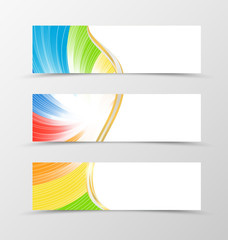 Set of banner rainbow design