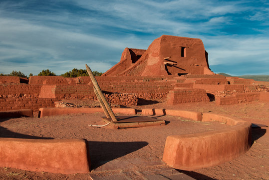 Ruins of the Pecos Pueblo Mission Church at Pecos National Historic Park near Pecos, New Mexico