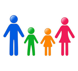 Modern colorful family member icons