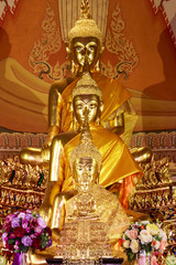 Fototapeta premium Buddha statues , Face of gold buddha, Close up face of gold buddha, Thailand ,Asia.