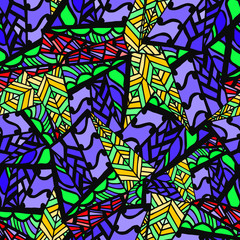 abstract geometric background of colored lines and strip   