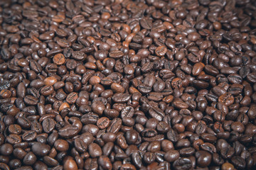 Black coffee beans background