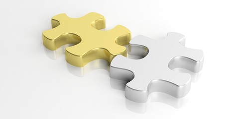 Puzzle pieces. 3d illustration