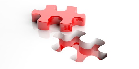 Puzzle piece. 3d illustration