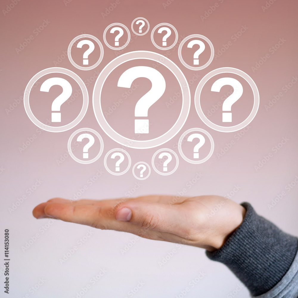 Poster business button question web icon network