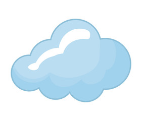 Weather concept represented by blue cloud icon over flat and isolated background