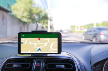 Mobile smart phone using for GPS navigator selective focus shall