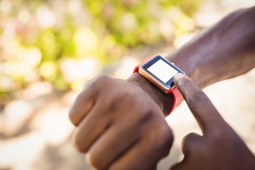 Focus on watch alone with hands