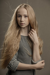 beautiful young girl with blond hair