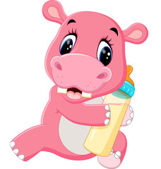 illustration of Cute hippo cartoon