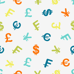 Seamless vector financial pattern - currency
