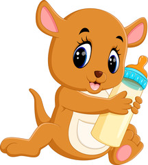 illustration of Cute baby kangaroo cartoon