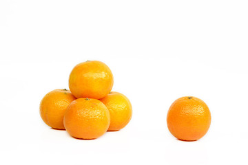 Oranges on white background.