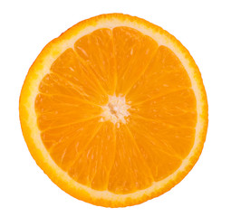 Orange slice (half) on a white background.