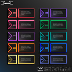 Vector infographic design list with colorful square.