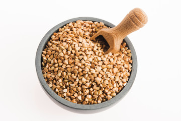 Buckwheat on a white background