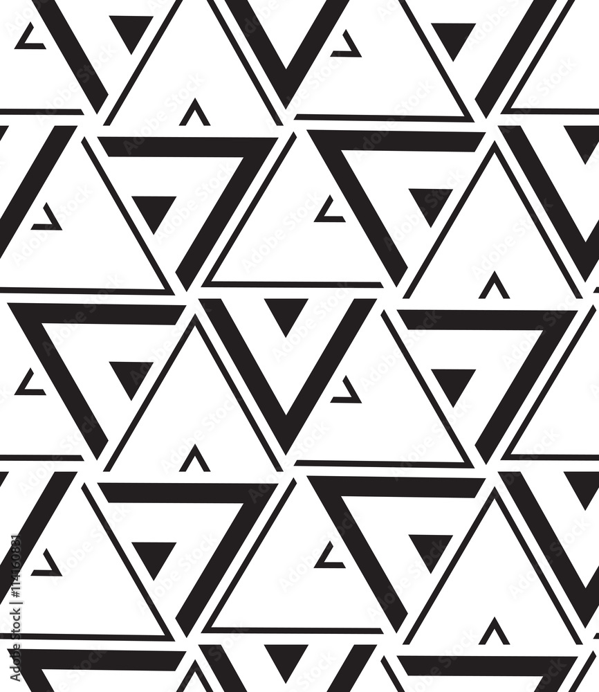 Poster vector geometric seamless pattern. modern triangle texture, repe