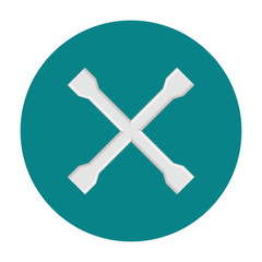 Crossed car wrench flat icon