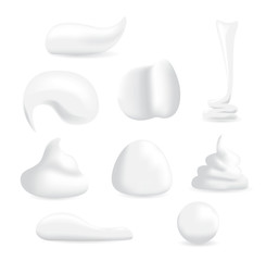 Vector White moisturizer Foam Cream Mousse Soap Lotion . moisturizer collagen Foam Cream Mousse ver all - obrazy, fototapety, plakaty