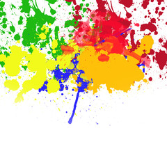Fototapeta premium Abstract painted ink and watercolor,color splatter for use in brushes or background for abstract creative work in many kind of pattern isolated on white background