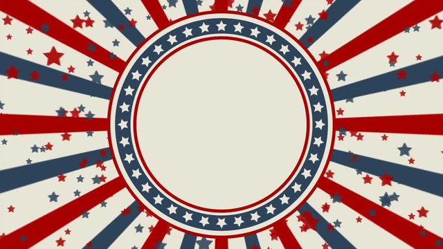 Vintage style American patriotic background. Looped animation 