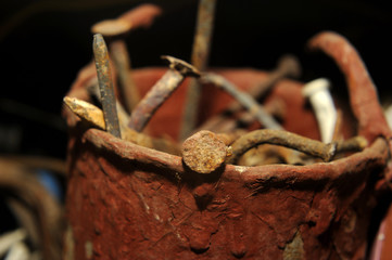 old nails in can 