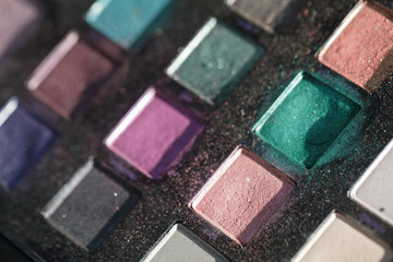 eyeshadows close up macro
