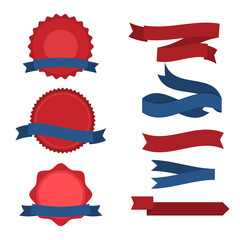 July fourth ribbons vector set.