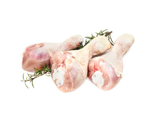 RAW CHICKEN LEGS  ISOLATED ON WHITE