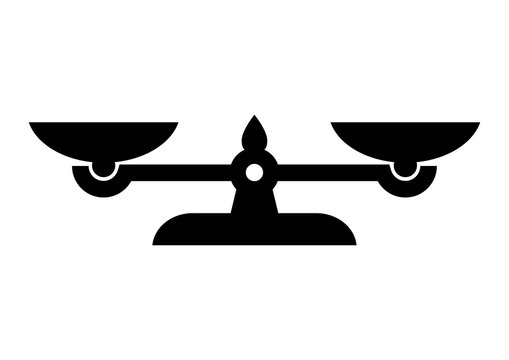 Black scale vector icon on white background