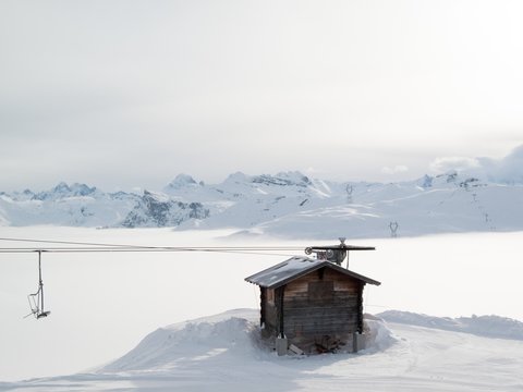 Cable car hut,&Ecirc;Grand Massif, French Alps
