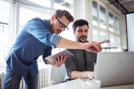 Businessmen working in office