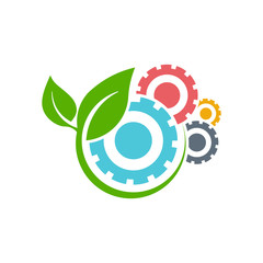 Green energy logo. Vector graphic illustration