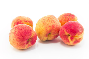 Ripe Fresh Apricots Isolated on White