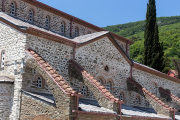 Obraz premium Building details in Karyes on Holy Mount Athos