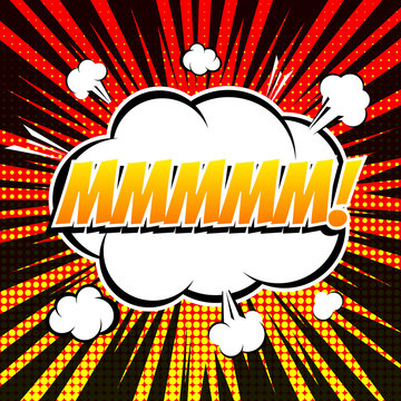 Mmmm comic book bubble text retro style