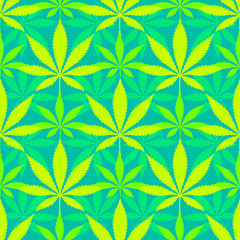 cannabis marijuana leaves seamless pattern.
