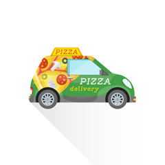 pizza fast delivery mini car.