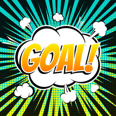 Fototapeta premium Goal comic book bubble text retro style