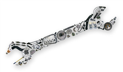 Auto spare parts items in wrench. New original equipment spare parts make wrench. Many auto spare...