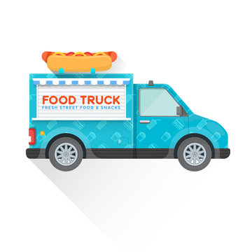 food truck delivery vehicle illustration.