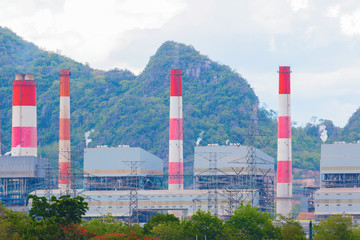 Fototapeta na wymiar Coal fired power station in Lampang Thailand
