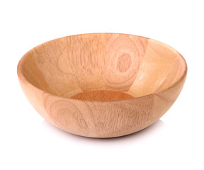 wood bowl on white background